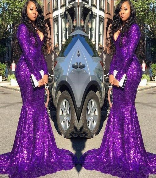purple v neck sequins mermaid long prom dresses sparkling long sleeves ruched formal celebrity evening party gowns plus size bc4027609010, Black
purple v neck sequins mermaid long prom dresses sparkling long sleeves ruched formal celebrity evening party gowns plus size bc4027609010, Black
