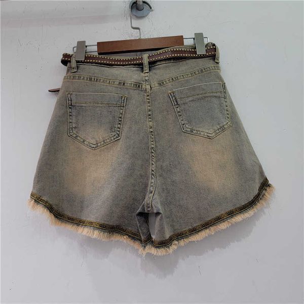 2023 summer european new heavy hand riveted high waist slim wide leg ragged denim shorts women's pants, Blue
2023 summer european new heavy hand riveted high waist slim wide leg ragged denim shorts women's pants, Blue