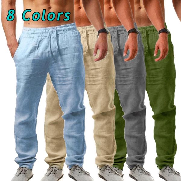 mens pants fashion casual sports solid color breathable cotton linen trousers 230720, Black
mens pants fashion casual sports solid color breathable cotton linen trousers 230720, Black
