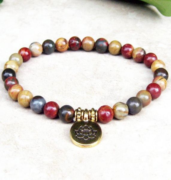 mg0729 6 mm picasso jasper charm lotus flower bracelet new design woman039s yoga mala bracelet energy protection bracelet3712137, Black
mg0729 6 mm picasso jasper charm lotus flower bracelet new design woman039s yoga mala bracelet energy protection bracelet3712137, Black