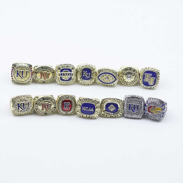 ncaa 14 university of kansas crow hawk ku basketball champion ring set, Golden;silver
ncaa 14 university of kansas crow hawk ku basketball champion ring set, Golden;silver
