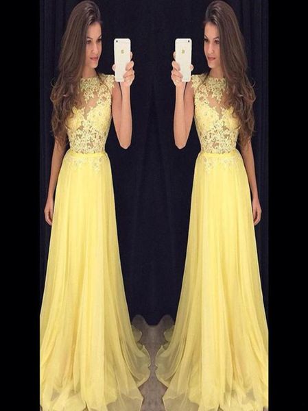 designer see through corset prom dress with lace appliques yellow chiffon a line high neck sleeveless illusion formal evening part9004130, Black
designer see through corset prom dress with lace appliques yellow chiffon a line high neck sleeveless illusion formal evening part9004130, Black