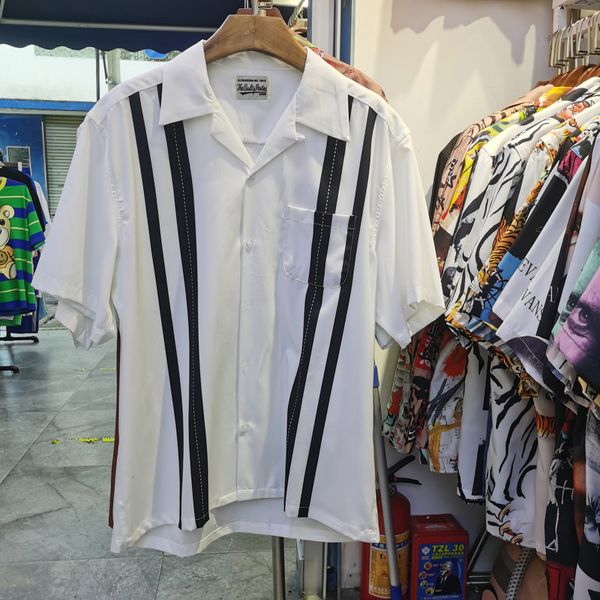 mens casual shirts oversized wacko maria striped contrast short sleeve hawaiian for men women 230720, White;black
mens casual shirts oversized wacko maria striped contrast short sleeve hawaiian for men women 230720, White;black