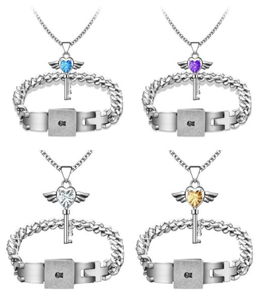 titanium steel concentric lock bracelet love key shiny rhinestone pendant necklace wediing couples jewelry set engagement gifts fo8171241, Silver
titanium steel concentric lock bracelet love key shiny rhinestone pendant necklace wediing couples jewelry set engagement gifts fo8171241, Silver