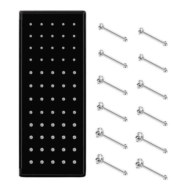 60pcs stainless steel nose studs rings piercing pin body jewelry 15mm 2mm 25mm2125333, Silver
60pcs stainless steel nose studs rings piercing pin body jewelry 15mm 2mm 25mm2125333, Silver