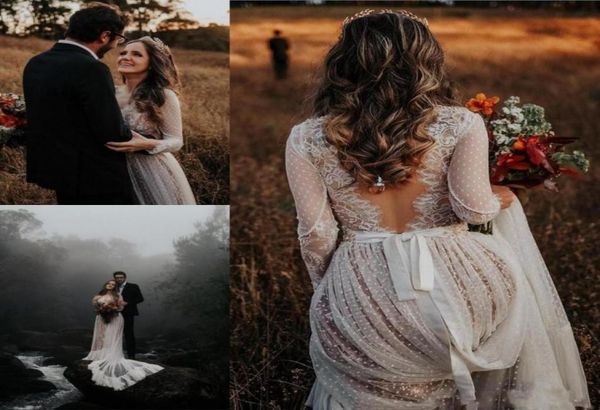 bohemian wedding dresses with long sleeves v neck lace appliques backless sweep train boho beach country plus size bridal gow9421291, White
bohemian wedding dresses with long sleeves v neck lace appliques backless sweep train boho beach country plus size bridal gow9421291, White