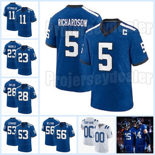 

colts anthony richardson 2023 indiana nights football jerseys darius leonar matt ryan jonathan taylor quenton nelson michael pittman jr. ind, Black;red