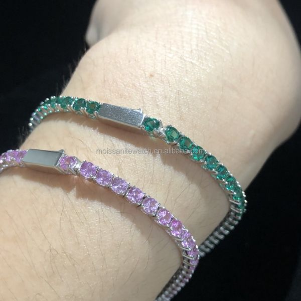 hip hop style jewelry synthetic pink gem emerald 3mm tennis chain s925 sterling silver men's and women's bracelet spot wholesale
hip hop style jewelry synthetic pink gem emerald 3mm tennis chain s925 sterling silver men's and women's bracelet spot wholesale