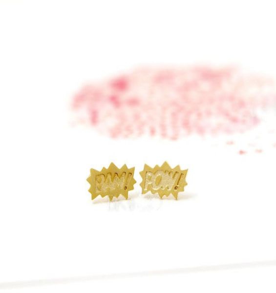 fashion bam and pow stud earrings zinc alloy onomaeia letters stud earring for women whole3981589, Golden;silver
fashion bam and pow stud earrings zinc alloy onomaeia letters stud earring for women whole3981589, Golden;silver