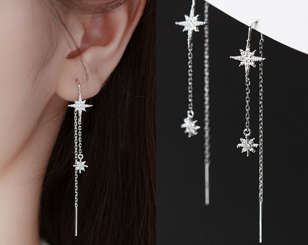 silver northern star earrings,cz northern star threaders,star dangling earring,starburst long chain earring,celestial minimal earrings,cb215, Golden
silver northern star earrings,cz northern star threaders,star dangling earring,starburst long chain earring,celestial minimal earrings,cb215, Golden
