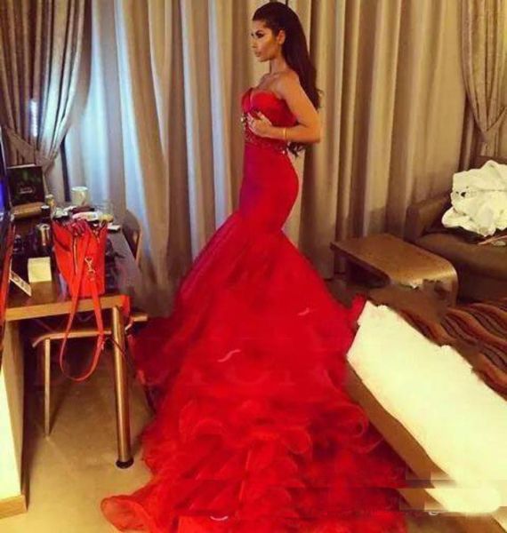 elegant red sweetheart mermaid prom dresses with beading sash ruffles tiered skirt long train bridal evening wear custom6034545, Black;red
elegant red sweetheart mermaid prom dresses with beading sash ruffles tiered skirt long train bridal evening wear custom6034545, Black;red