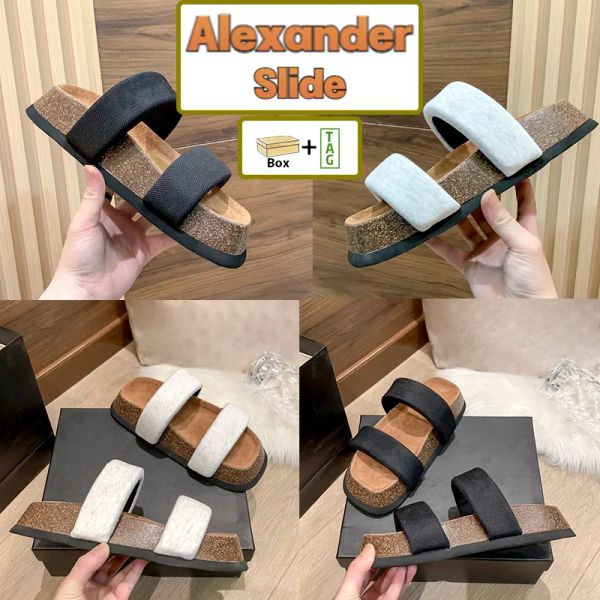 with box slippers alexander embroidered logo ronan slide beach sandals black white men women designer slides aw slipper summer shoes us vhm
with box slippers alexander embroidered logo ronan slide beach sandals black white men women designer slides aw slipper summer shoes us vhm