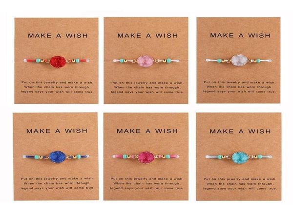 design handmade druzy resin stone bracelet make a wish card wax rope braided bracelets bangles with rice bead for women girls summ8656848, Golden;silver
design handmade druzy resin stone bracelet make a wish card wax rope braided bracelets bangles with rice bead for women girls summ8656848, Golden;silver