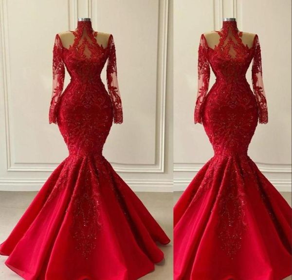 red mermaid evening dresses 2021 high neck long sleeves lace applique sequins beaded floor length satin illusion prom party ball g6042835, Black;red
red mermaid evening dresses 2021 high neck long sleeves lace applique sequins beaded floor length satin illusion prom party ball g6042835, Black;red