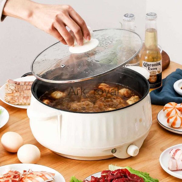 Image of Electric Skillets Portable Small Electric Cooker 220V Dormitory multifunctional electric pan Cooker Nonstick for Hot Pot Cooking and Frying J230720