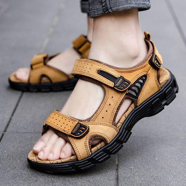 sandals brand classic mens summer genuine leather holiday outdoor casual shoes beach 230719, Black
sandals brand classic mens summer genuine leather holiday outdoor casual shoes beach 230719, Black