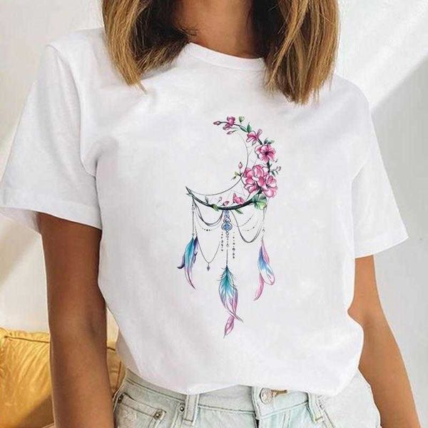 new short sleeve fashion minimalist short sleeve t-shirt wind chime pattern t-shirt, White
new short sleeve fashion minimalist short sleeve t-shirt wind chime pattern t-shirt, White