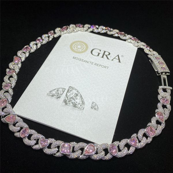 925 sterling silver hip hop necklace jewelry box buckle pink shaped zircon 13mm 8-shaped chain cuban chain necklace wholesale
925 sterling silver hip hop necklace jewelry box buckle pink shaped zircon 13mm 8-shaped chain cuban chain necklace wholesale