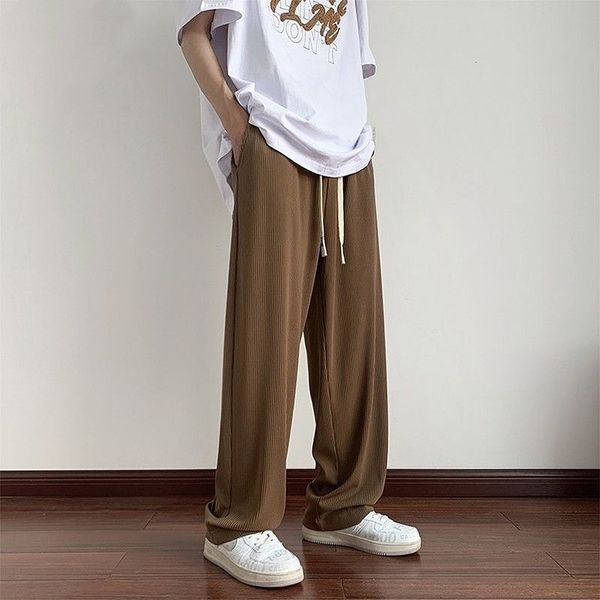 men's pants summer drape ice silk casual high street trousers american style loose straight wideleg long pant male clothes 230720, Black
men's pants summer drape ice silk casual high street trousers american style loose straight wideleg long pant male clothes 230720, Black