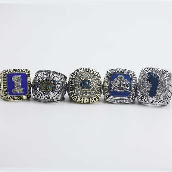 5 ncaa north carolina tar heel men's basketball team champion ring set, Golden;silver
5 ncaa north carolina tar heel men's basketball team champion ring set, Golden;silver