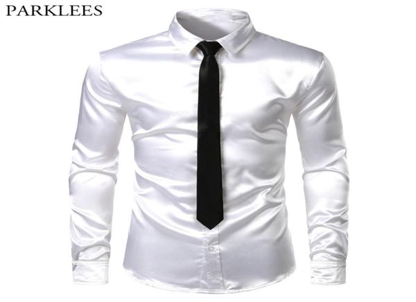 men039s 2 pieces shirttie white silk satin dress shirts slim fit long sleeve button down shirt male wedding party prom chemi6061918, White;black
men039s 2 pieces shirttie white silk satin dress shirts slim fit long sleeve button down shirt male wedding party prom chemi6061918, White;black