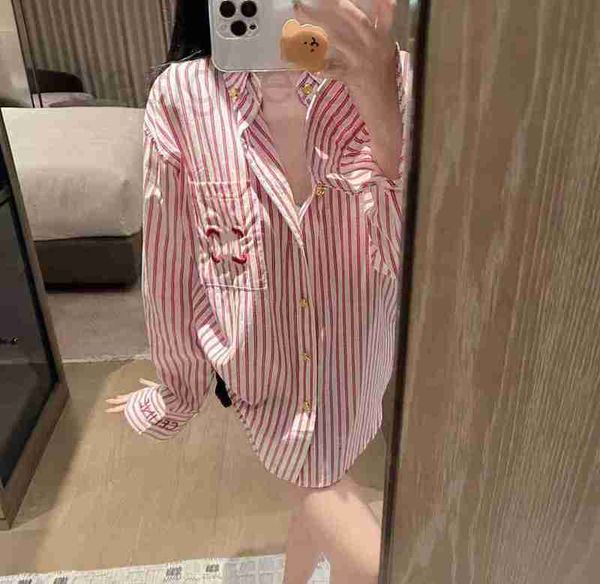 women's blouses & shirts designer letter embroidered striped shirt for women 2023 new korean high-end design, loose fitting and slimmin, White
women's blouses & shirts designer letter embroidered striped shirt for women 2023 new korean high-end design, loose fitting and slimmin, White