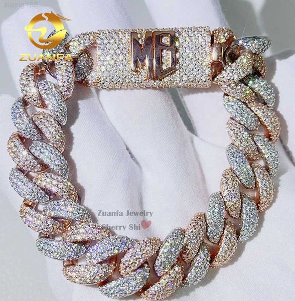 rapper jewelry hip hop sterling silver 15mm iced out vvs moissanite diamond cuban bracelet with name clasp
rapper jewelry hip hop sterling silver 15mm iced out vvs moissanite diamond cuban bracelet with name clasp