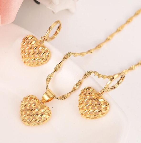 24 k yellow fine gold gf heart pendant lady039s 5002mm necklace earrings reseau jewelry set7214011, Silver
24 k yellow fine gold gf heart pendant lady039s 5002mm necklace earrings reseau jewelry set7214011, Silver