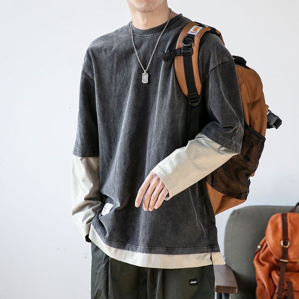 men's hoodies sweatshirts japanese streetwear fake two fashion round neck loose pullover men clothing harajuku hip hop casual clothes 2, Black
men's hoodies sweatshirts japanese streetwear fake two fashion round neck loose pullover men clothing harajuku hip hop casual clothes 2, Black
