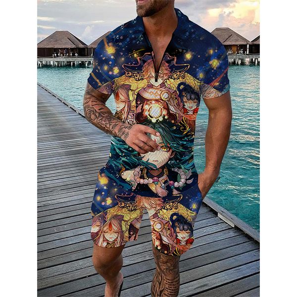 men's tracksuits genshin impact 3d print anime game men tracksuit short sleeve zipper polo shirt shorts sets 2 pieces male streetwear s, Gray
men's tracksuits genshin impact 3d print anime game men tracksuit short sleeve zipper polo shirt shorts sets 2 pieces male streetwear s, Gray