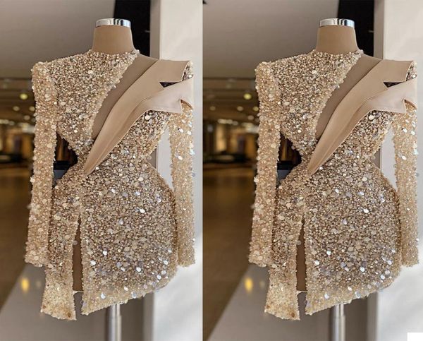 champagne evening dresses luxury sequins beads high neck long sleeves prom dress formal party gowns custom made knee length robe d4187027, Black;red
champagne evening dresses luxury sequins beads high neck long sleeves prom dress formal party gowns custom made knee length robe d4187027, Black;red