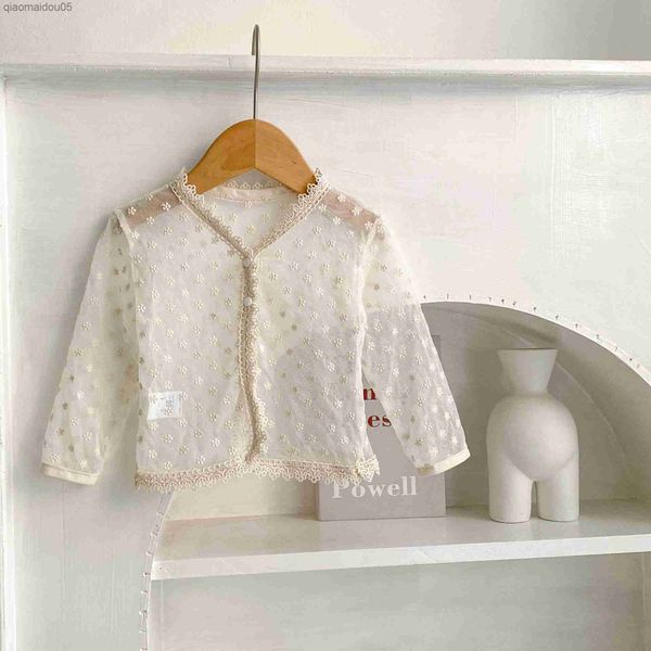 2023 summer new baby girl long sleeve lace cardigan infant princess hollow mesh coat thin cotton toddler girl sunscreen jacket l230712, Blue;gray
2023 summer new baby girl long sleeve lace cardigan infant princess hollow mesh coat thin cotton toddler girl sunscreen jacket l230712, Blue;gray