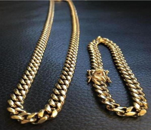 10mm mens cuban miami link bracelet chain set 14k gold plated stainless steel248i2845201, Silver
10mm mens cuban miami link bracelet chain set 14k gold plated stainless steel248i2845201, Silver