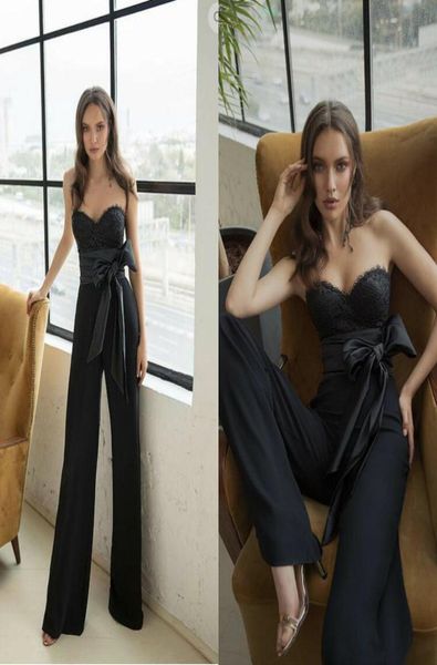 julie vino black jumpsuits prom dresses sweetheart lace appliqued formal evening party gowns with sash custom made special occasio5396097
julie vino black jumpsuits prom dresses sweetheart lace appliqued formal evening party gowns with sash custom made special occasio5396097
