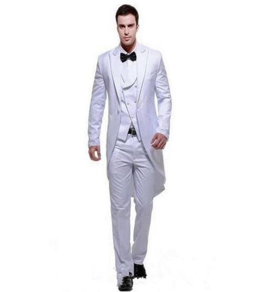 white wedding tailcoats groomsmen tuxedos custom made three pieces peaked lapel men suit jacketpantvesttie3924554, Black;gray
white wedding tailcoats groomsmen tuxedos custom made three pieces peaked lapel men suit jacketpantvesttie3924554, Black;gray