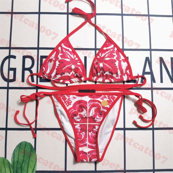 retro womens bikini red pattern swimwear set summer lace up swimsuit with label bathing suit
retro womens bikini red pattern swimwear set summer lace up swimsuit with label bathing suit