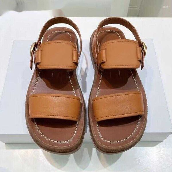 sandals flat thick sole genuine leather wome summer metal buckle back strap fashion comfortable vacation beach shoes, Black
sandals flat thick sole genuine leather wome summer metal buckle back strap fashion comfortable vacation beach shoes, Black
