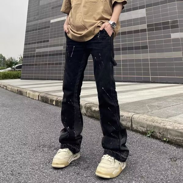 mens jeans america retro straight causal high street flare pants fashion long solid splash ink 230720, Blue
mens jeans america retro straight causal high street flare pants fashion long solid splash ink 230720, Blue