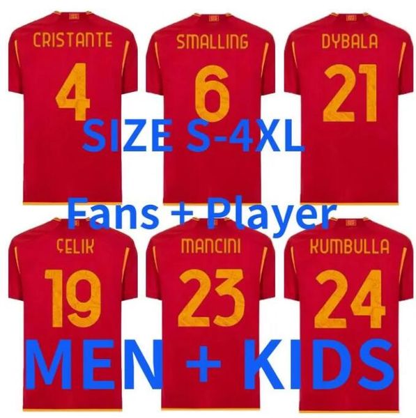 23 24 maglie as romas soccer jerseys men kids kit 2023 2024 home football shirts calcio belotti maglietta pellegrini abraham belotti dybala, Black;yellow
23 24 maglie as romas soccer jerseys men kids kit 2023 2024 home football shirts calcio belotti maglietta pellegrini abraham belotti dybala, Black;yellow