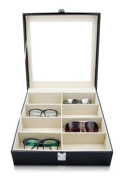 eyeglass sunglass box imitation leather glasses display case storage organizer collector 8 slot funda gafas c190412014685769, Black;white
eyeglass sunglass box imitation leather glasses display case storage organizer collector 8 slot funda gafas c190412014685769, Black;white