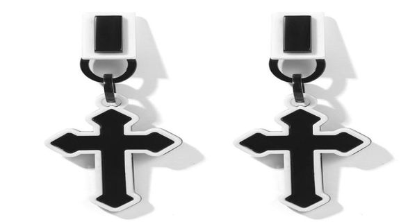 wybu new double layer black white cross drop earring for women men hanging earing crosses ear ring jewelry bijouterie4205553, Silver
wybu new double layer black white cross drop earring for women men hanging earing crosses ear ring jewelry bijouterie4205553, Silver