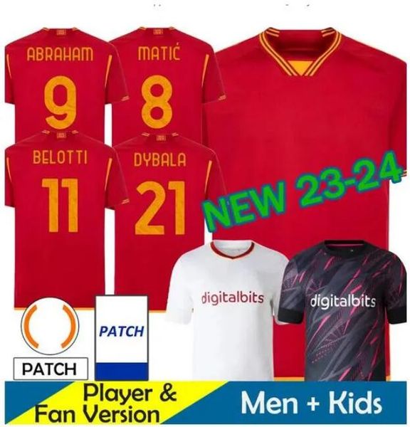 23 24 dybala romas soccer jerseys pellegrini belotti celik abraham aouar el shaarawy 2023 2024 football shirts mancini kumbulla men kids kit, Black;yellow
23 24 dybala romas soccer jerseys pellegrini belotti celik abraham aouar el shaarawy 2023 2024 football shirts mancini kumbulla men kids kit, Black;yellow