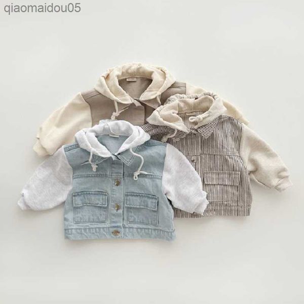 children's coat spring new girls' hooded splicing fake two-piece coat boys' baby jeans casual coat children's coat l2307, Blue;gray
children's coat spring new girls' hooded splicing fake two-piece coat boys' baby jeans casual coat children's coat l2307, Blue;gray