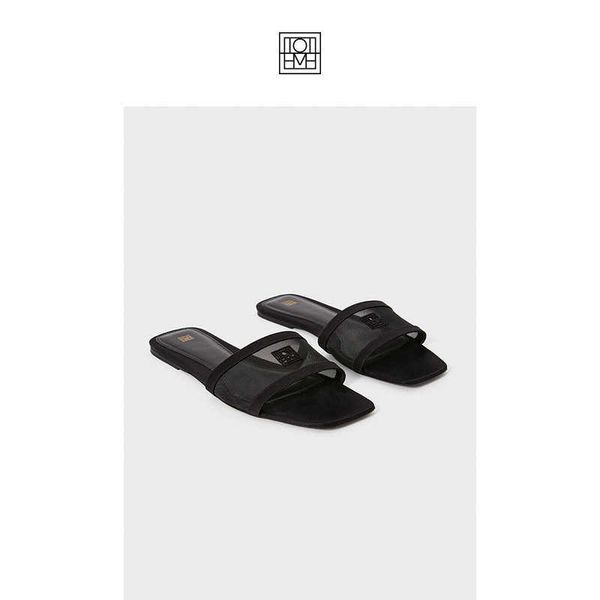 toteme women's shoes black square head flat bottom mesh slippers summer open toe slippers beach slippers for outwear
toteme women's shoes black square head flat bottom mesh slippers summer open toe slippers beach slippers for outwear