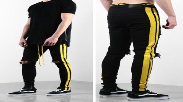 fashion side yellow stripe mens skinny jeans brand ripped holes slim fit little feet denim pencil pants black man clothing9462759, Blue
fashion side yellow stripe mens skinny jeans brand ripped holes slim fit little feet denim pencil pants black man clothing9462759, Blue