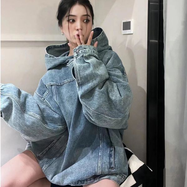 women's hoodies sweatshirts retro denim hooded sweatshirt punk biker harajuku pullover women korean y2k high street hoodies streetwear, Black
women's hoodies sweatshirts retro denim hooded sweatshirt punk biker harajuku pullover women korean y2k high street hoodies streetwear, Black
