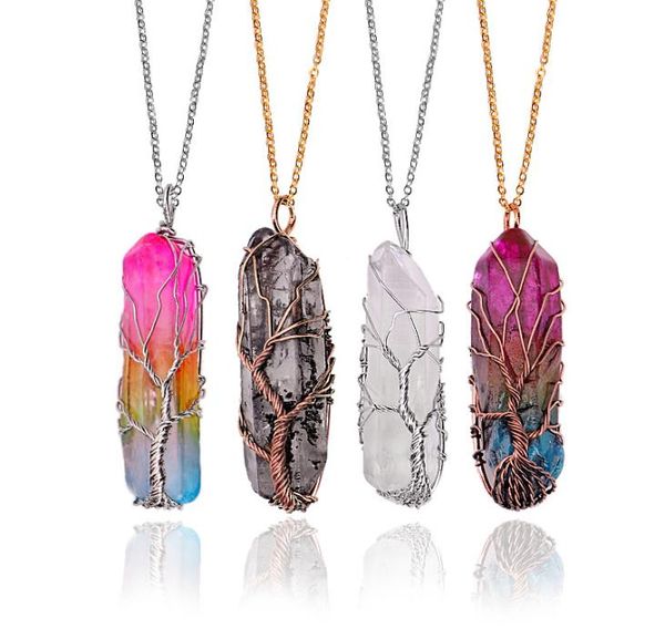 rainbow crystal quartz pendants necklace for women natural stones hexagonal prism healing point life tree chakra pendulum yoga cha9440121, Silver
rainbow crystal quartz pendants necklace for women natural stones hexagonal prism healing point life tree chakra pendulum yoga cha9440121, Silver
