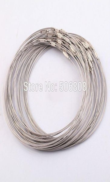 whole 100pcs 1mm 18inch gray stainless steel wire necklace cord collar choker screw clasp jewelry findings1417710, Silver
whole 100pcs 1mm 18inch gray stainless steel wire necklace cord collar choker screw clasp jewelry findings1417710, Silver