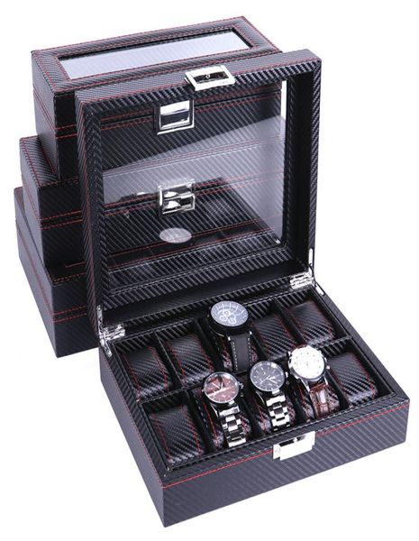 high carbon fiber 5 6 10 12 grid watch box watch display storage box bracelet display slots case holder storage container7585092, Black;blue
high carbon fiber 5 6 10 12 grid watch box watch display storage box bracelet display slots case holder storage container7585092, Black;blue