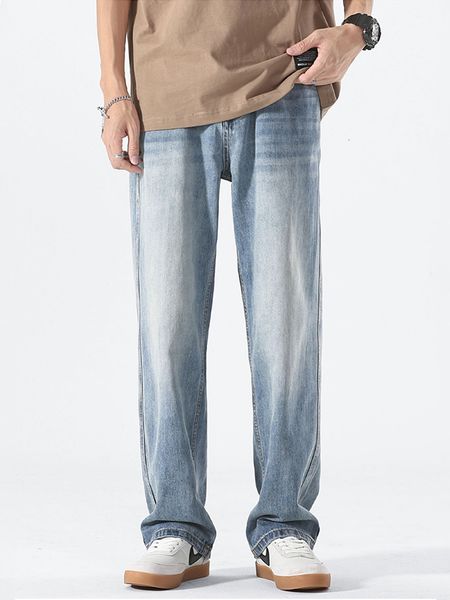 men s jeans summer light thin straight breathable lyocell cotton casual blue wide denim pants large size baggy trousers 230720
men s jeans summer light thin straight breathable lyocell cotton casual blue wide denim pants large size baggy trousers 230720